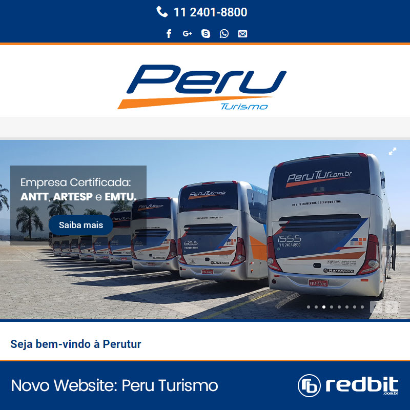 Site para Empresa de nibus Peru Turismo