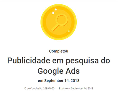 Certificao de Publicidade em Pesquisa do Google Ads