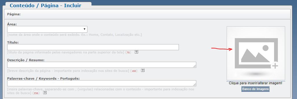 Insero de Imagem no Sistema de Gerenciamento de Contedo